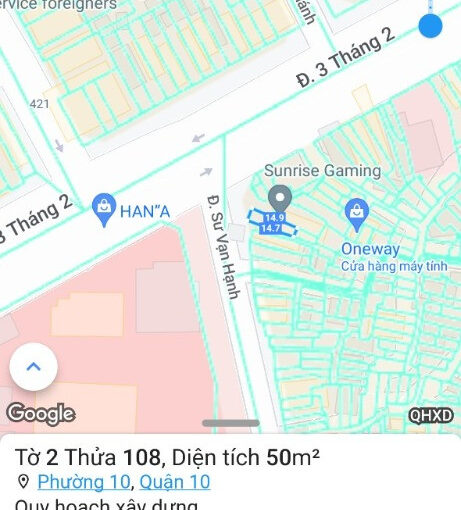 Bán nhà 2 mặt tiền đường Ba tháng hai và Sư Vạn Hạnh quận 10 tp.hcm